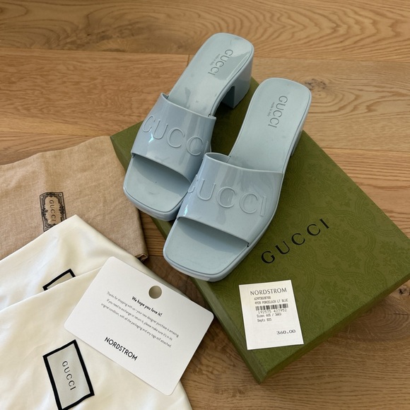 Gucci Blue Jelly Sandals
